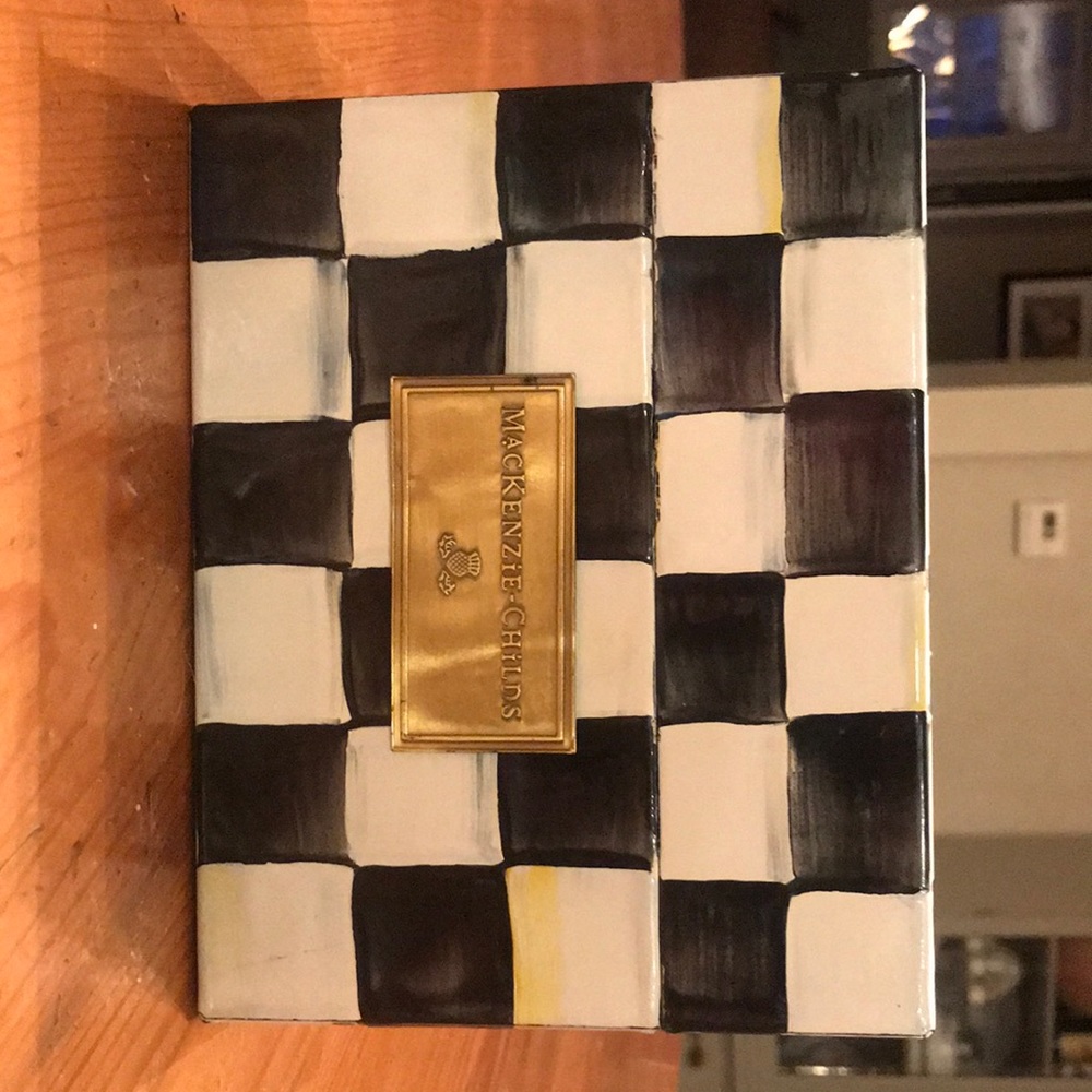 Mackenzie Childs Vintage Courtly Check Recipe Box